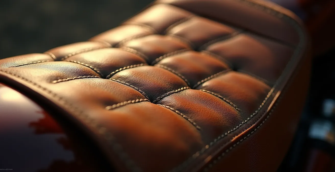 Vue anatomique en coupe montrant la compression des tubérosités ischiatiques sur une selle de moto