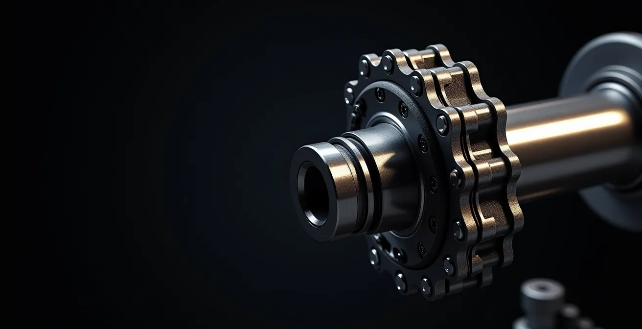Schéma technique montrant les forces exercées sur le roulement de sortie de boîte